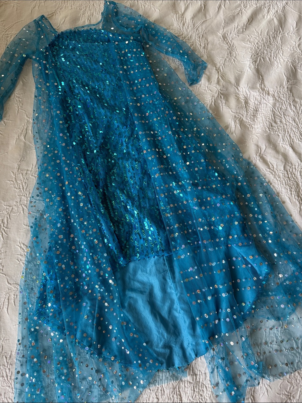 Sparkling Teal Sequin Evening Dress